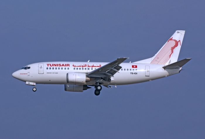 Flugzeugtyp: B737-500, Fluggesellschaft: Tunis Air (TU/TAR), Kennzeichen: TS-IOI, Flughafen: Frankfurt am Main, Datum: 18.Februar 2007, Bild: Steffen Remmel