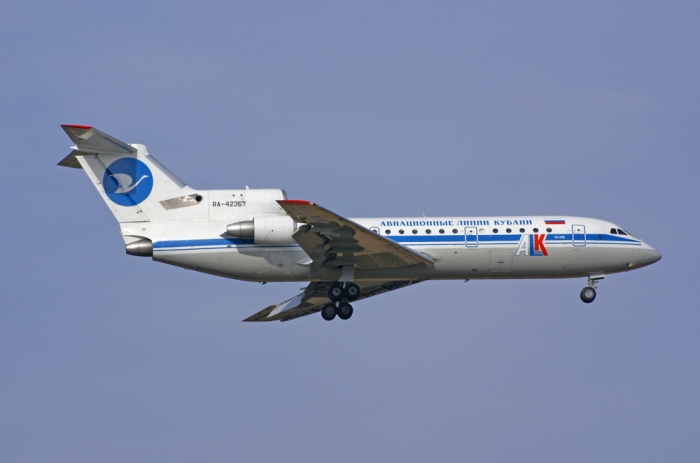Flugzeugtyp: Yak-42, Fluggesellschaft: Kuban Airlines (DW/KIL), Kennzeichen: RA-42367, Flughafen: Frankfurt am Main, Datum: 17.Februar 2007, Bild: Steffen Remmel