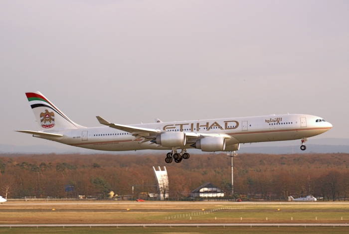 Flugzeugtyp: A340-500, Fluggesellschaft: Etihad Airlines (EY/ETD), Kennzeichen: A6-EHD, Flughafen: Frankfurt am Main, Datum: 20.März 2007, Bild: Steffen Remmel