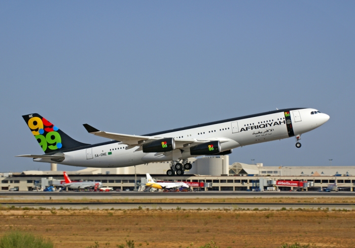 Flugzeugtyp: A340-300, Fluggesellschaft: Afriqiyah Airways (8U/AAW), Kennzeichen: 5A-ONE, Flughafen: Palma de Mallorca, Datum: 05.August 2007, Bild: Steffen Remmel