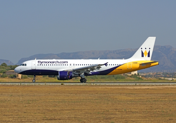 Flugzeugtyp: A320-200, Fluggesellschaft: Monarch Airlines (ZB/MON), Kennzeichen: G-OZBK, Flughafen: Palma de Mallorca, Datum: 05.August 2007, Bild: Steffen Remmel